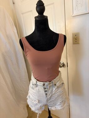 Sleeveless Scoop Neck Bodysuit - Dusty Rose